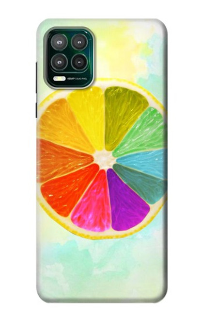 W3493 citron coloré Etui Coque Housse et Flip Housse Cuir pour Motorola Moto G Stylus 5G