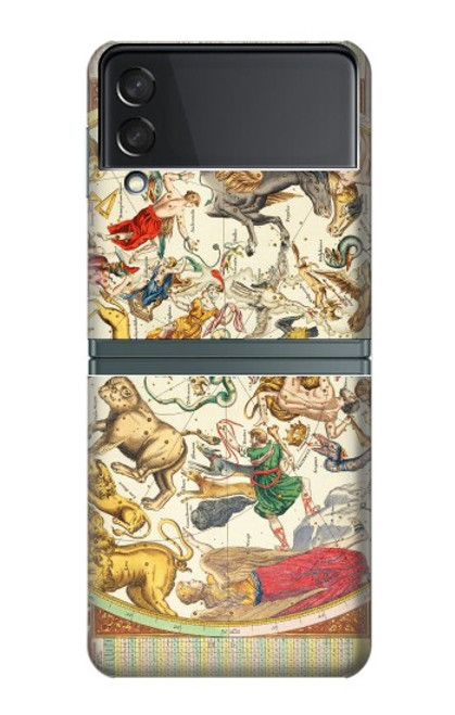 W3145 Constellation antique Carte du ciel étoilé Etui Coque Housse et Flip Housse pour Samsung Galaxy Z Flip 3 5G