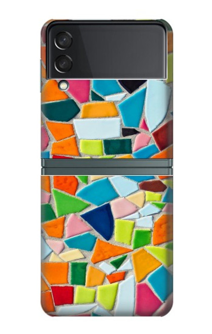 W3391 Art abstrait carreaux de mosaïque graphique Etui Coque Housse et Flip Housse pour Samsung Galaxy Z Flip 3 5G