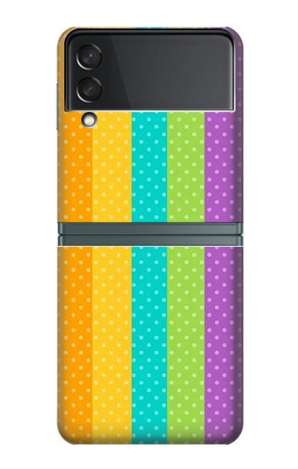 W3678 Vertical arc-en-ciel coloré Etui Coque Housse et Flip Housse pour Samsung Galaxy Z Flip 3 5G