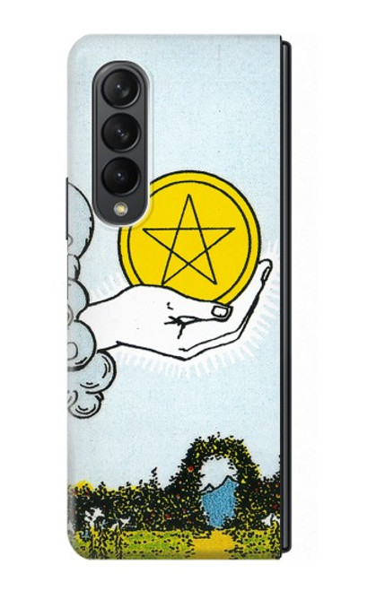 W3722 Carte de tarot Pièces de l'As des Pentacles Etui Coque Housse et Flip Housse pour Samsung Galaxy Z Fold 3 5G