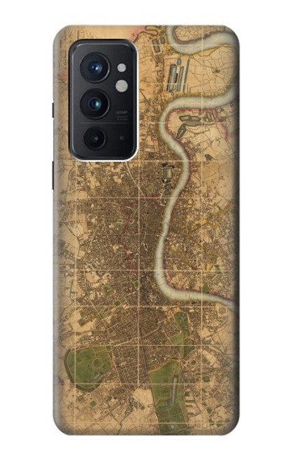 W3230 Carte de Londres millésimé Etui Coque Housse et Flip Housse Cuir pour OnePlus 9RT 5G