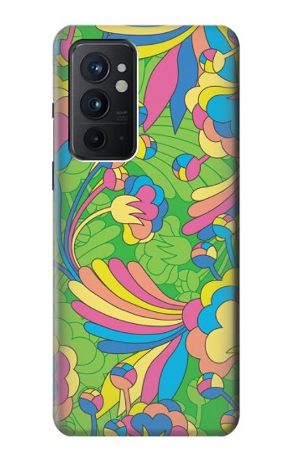 W3273 Fleur Ligne Motif Art Etui Coque Housse et Flip Housse Cuir pour OnePlus 9RT 5G