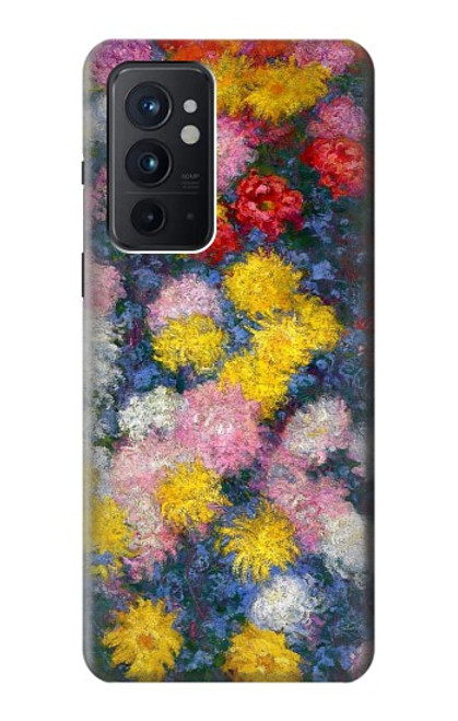 W3342 Claude Monet Chrysanthèmes Etui Coque Housse et Flip Housse Cuir pour OnePlus 9RT 5G