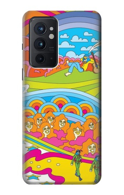 W3407 hippie Art Etui Coque Housse et Flip Housse Cuir pour OnePlus 9RT 5G