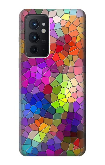 W3677 Mosaïques de briques colorées Etui Coque Housse et Flip Housse Cuir pour OnePlus 9RT 5G