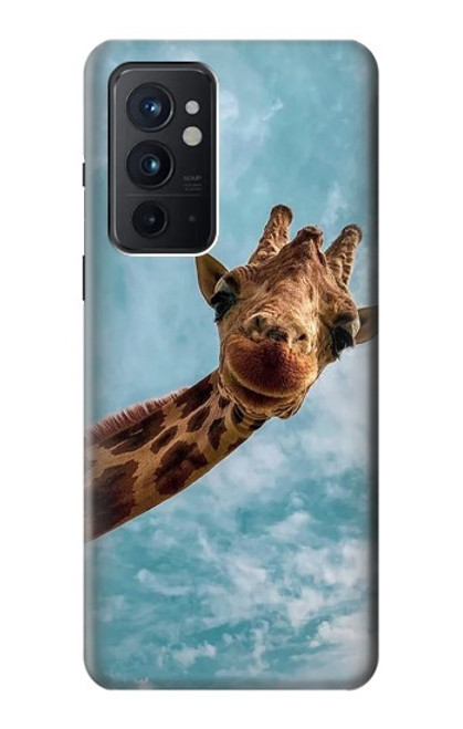 W3680 Girafe de sourire mignon Etui Coque Housse et Flip Housse Cuir pour OnePlus 9RT 5G