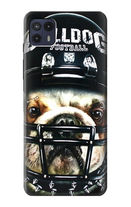 W0098 Bouledogue Football américain Etui Coque Housse et Flip Housse Cuir pour Motorola Moto G50 5G [for G50 5G only. NOT for G50]