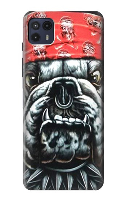 W0100 Bouledogue Football américain Etui Coque Housse et Flip Housse Cuir pour Motorola Moto G50 5G [for G50 5G only. NOT for G50]