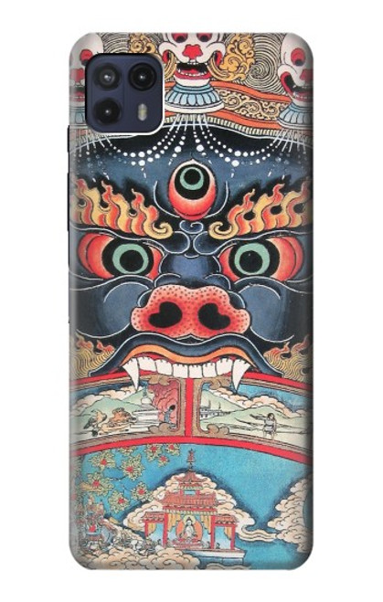 W0572 Tibet Art Etui Coque Housse et Flip Housse Cuir pour Motorola Moto G50 5G [for G50 5G only. NOT for G50]