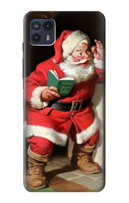 W1417 Père Noël Joyeux Noël Etui Coque Housse et Flip Housse Cuir pour Motorola Moto G50 5G [for G50 5G only. NOT for G50]