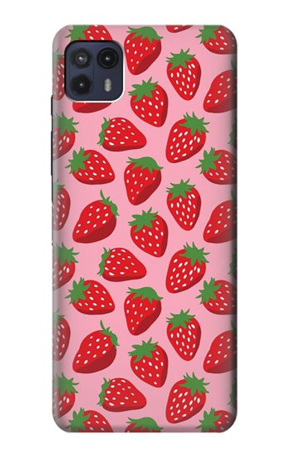 W3719 Modèle de fraise Etui Coque Housse et Flip Housse Cuir pour Motorola Moto G50 5G [for G50 5G only. NOT for G50]