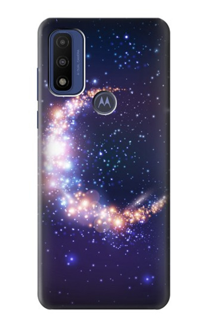 W3324 Croissant de lune Galaxie Etui Coque Housse et Flip Housse Cuir pour Motorola G Pure