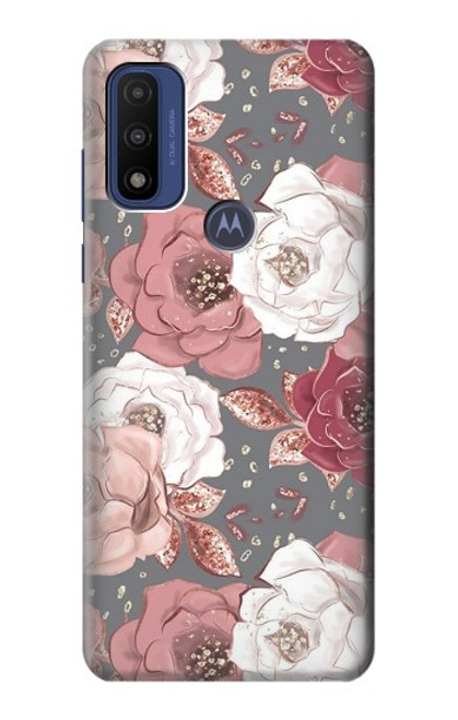 W3716 Motif floral rose Etui Coque Housse et Flip Housse Cuir pour Motorola G Pure