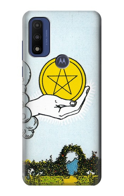 W3722 Carte de tarot Pièces de l'As des Pentacles Etui Coque Housse et Flip Housse Cuir pour Motorola G Pure