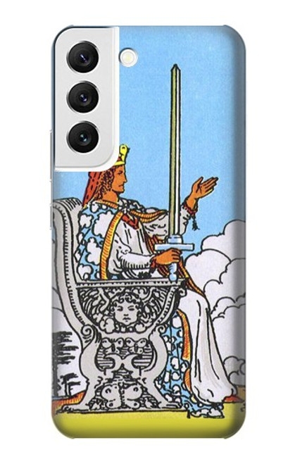 W3068 Carte de tarot Reine des épées Etui Coque Housse et Flip Housse Cuir pour Samsung Galaxy S22