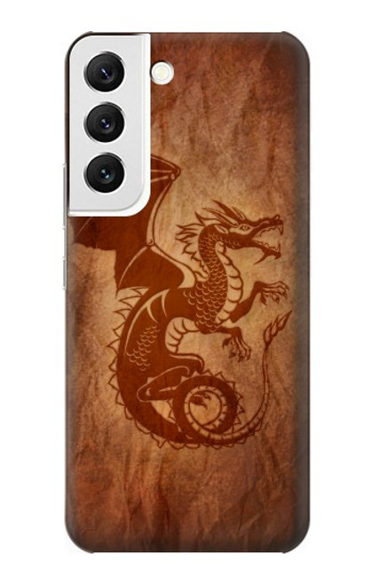 W3086 Rouge dragon Tatouage Etui Coque Housse et Flip Housse Cuir pour Samsung Galaxy S22