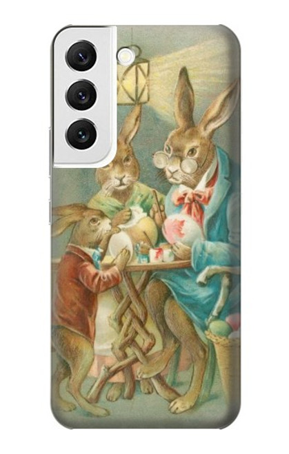 W3164 Famille Lapin de Pâques Etui Coque Housse et Flip Housse Cuir pour Samsung Galaxy S22