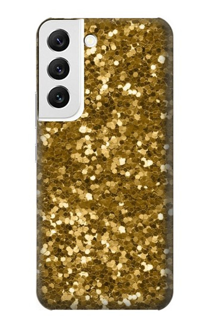 W3388 Imprimer or Glitter Graphic Etui Coque Housse et Flip Housse Cuir pour Samsung Galaxy S22