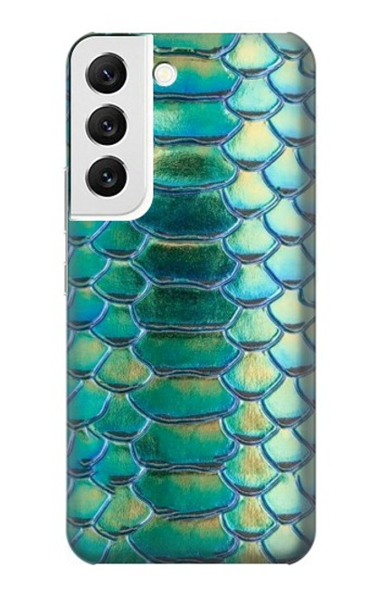 W3414 Vert Serpent Échelle graphique Imprimer Etui Coque Housse et Flip Housse Cuir pour Samsung Galaxy S22