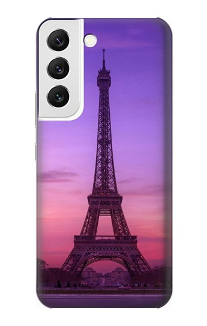 W3447 Paris Eiffel Le coucher du soleil Etui Coque Housse et Flip Housse Cuir pour Samsung Galaxy S22