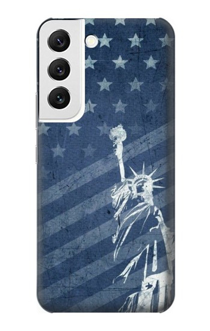 W3450 Drapeau des États-Unis Statue de la Liberté Etui Coque Housse et Flip Housse Cuir pour Samsung Galaxy S22