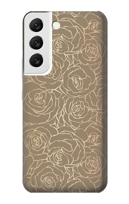 W3466 Motif Rose d'or Etui Coque Housse et Flip Housse Cuir pour Samsung Galaxy S22