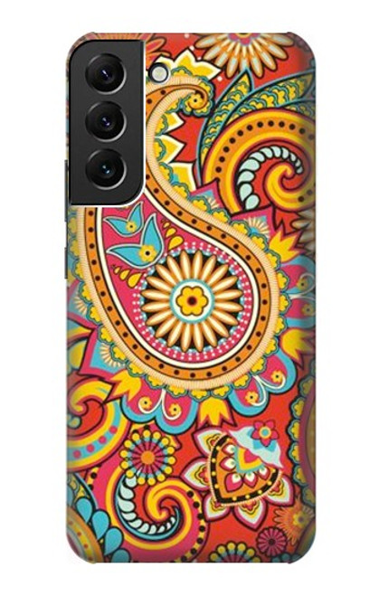 W3402 Floral Paisley Seamless Etui Coque Housse et Flip Housse Cuir pour Samsung Galaxy S22 Plus