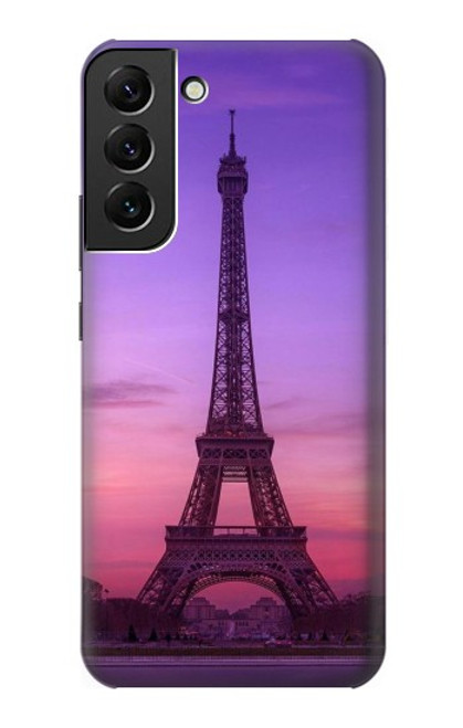 W3447 Paris Eiffel Le coucher du soleil Etui Coque Housse et Flip Housse Cuir pour Samsung Galaxy S22 Plus