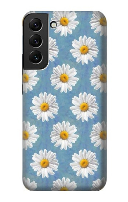 W3454 Marguerite Florale Etui Coque Housse et Flip Housse Cuir pour Samsung Galaxy S22 Plus