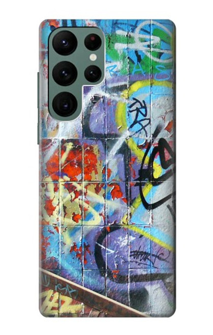 W0588 mur de graffiti Etui Coque Housse et Flip Housse Cuir pour Samsung Galaxy S22 Ultra