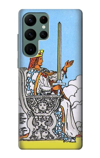 W3068 Carte de tarot Reine des épées Etui Coque Housse et Flip Housse Cuir pour Samsung Galaxy S22 Ultra