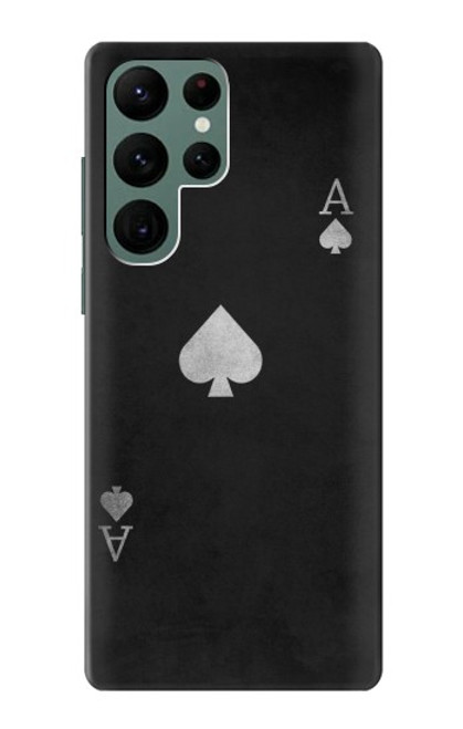 W3152 Noir Ace of Spade Etui Coque Housse et Flip Housse Cuir pour Samsung Galaxy S22 Ultra