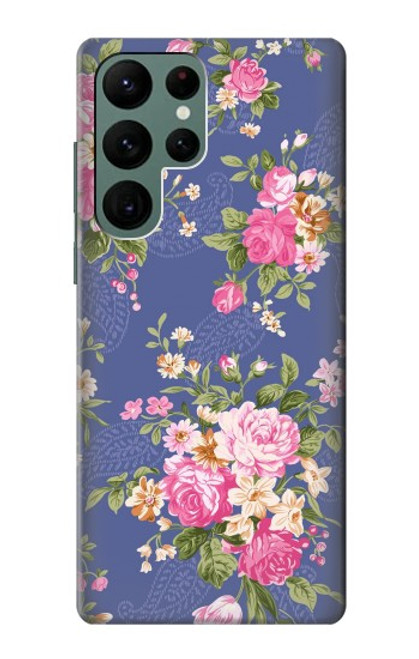 W3265 Motif Fleur millésimé Etui Coque Housse et Flip Housse Cuir pour Samsung Galaxy S22 Ultra