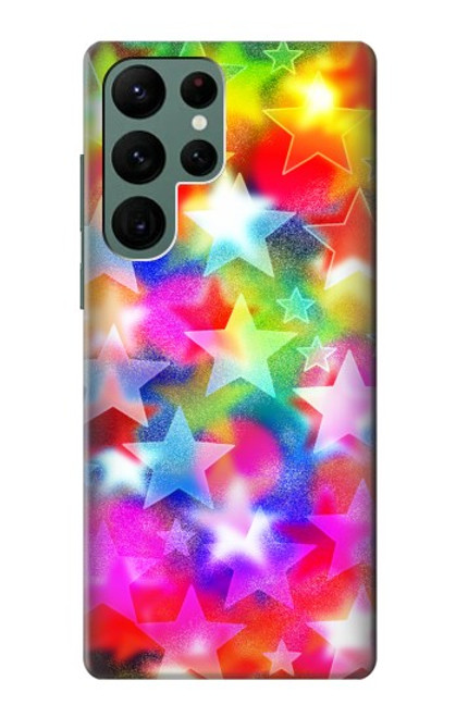 W3292 Coloré Disco étoile Etui Coque Housse et Flip Housse Cuir pour Samsung Galaxy S22 Ultra