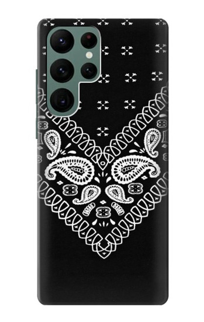 W3363 Motif Bandana Noir Etui Coque Housse et Flip Housse Cuir pour Samsung Galaxy S22 Ultra