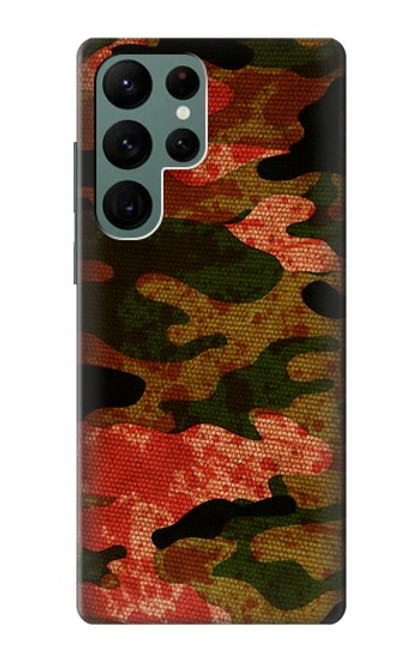 W3393 Camouflage sang Splatter Etui Coque Housse et Flip Housse Cuir pour Samsung Galaxy S22 Ultra