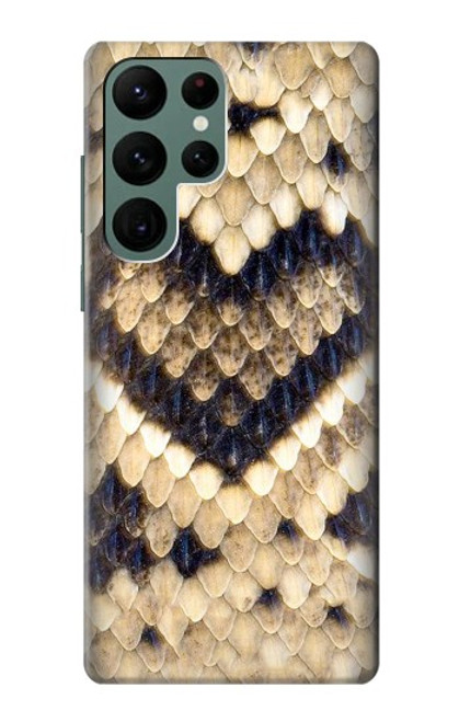 W3417 Diamant Rattle Serpent graphique Imprimer Etui Coque Housse et Flip Housse Cuir pour Samsung Galaxy S22 Ultra