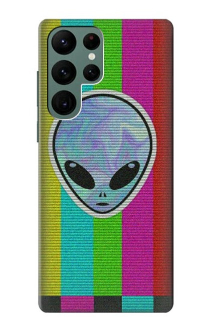 W3437 Extraterrestre Aucun signal Etui Coque Housse et Flip Housse Cuir pour Samsung Galaxy S22 Ultra