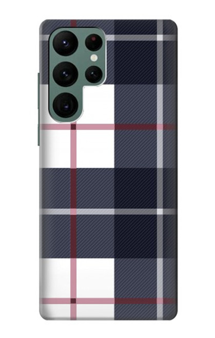 W3452 Plaid en tissu Etui Coque Housse et Flip Housse Cuir pour Samsung Galaxy S22 Ultra