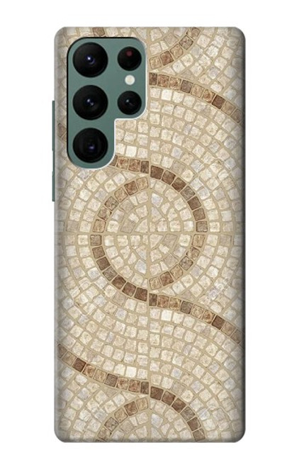 W3703 Carreaux de mosaïque Etui Coque Housse et Flip Housse Cuir pour Samsung Galaxy S22 Ultra