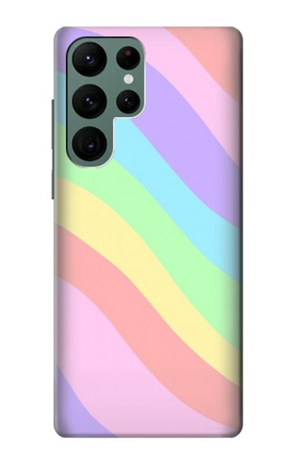 W3810 Vague d'été licorne pastel Etui Coque Housse et Flip Housse Cuir pour Samsung Galaxy S22 Ultra