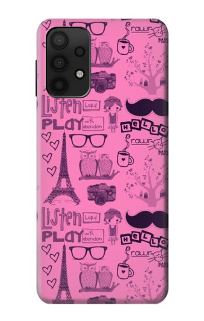 W2885 Paris Rose Etui Coque Housse et Flip Housse Cuir pour Samsung Galaxy M32 5G