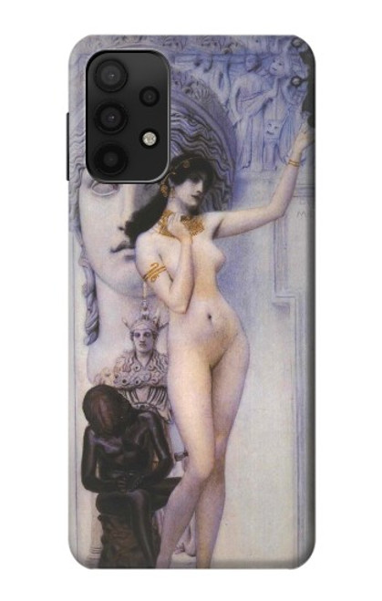 W3353 Gustav Klimt Allégorie de la sculpture Etui Coque Housse et Flip Housse Cuir pour Samsung Galaxy M32 5G