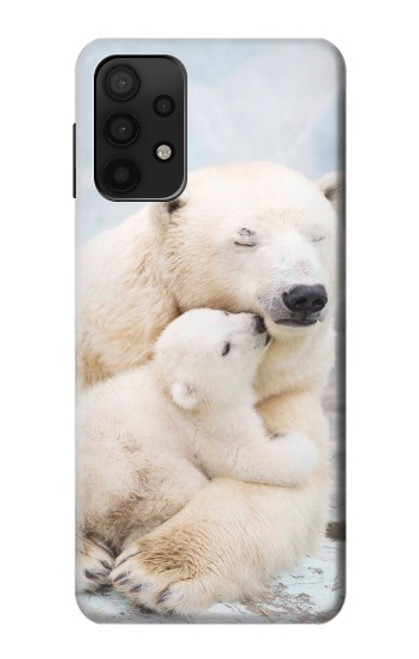 W3373 Famille d'ours polaire Etui Coque Housse et Flip Housse Cuir pour Samsung Galaxy M32 5G