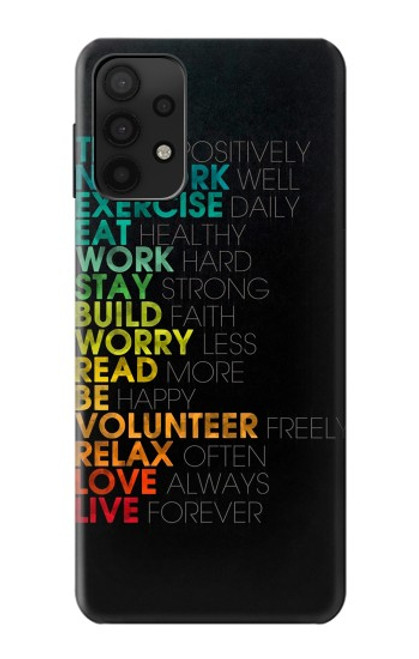 W3523 À des mots Pensez Positifs Etui Coque Housse et Flip Housse Cuir pour Samsung Galaxy M32 5G