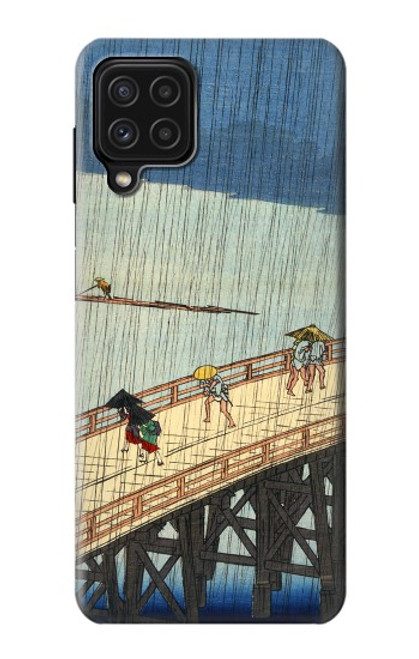 W3347 Utagawa Hiroshige douche soudaine Etui Coque Housse et Flip Housse Cuir pour Samsung Galaxy M22