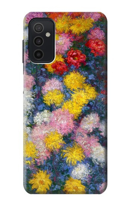 W3342 Claude Monet Chrysanthèmes Etui Coque Housse et Flip Housse Cuir pour Samsung Galaxy M52 5G