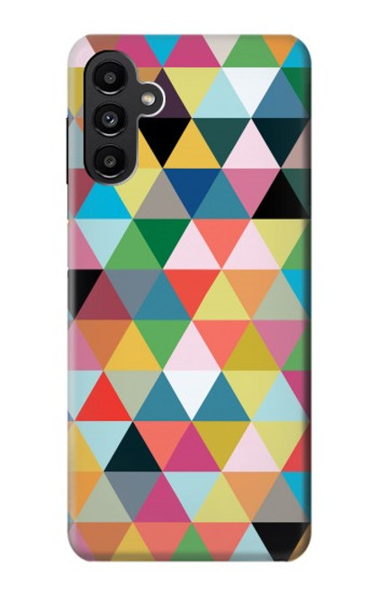 W3049 Triangles Couleurs vibrantes Etui Coque Housse et Flip Housse Cuir pour Samsung Galaxy A13 5G