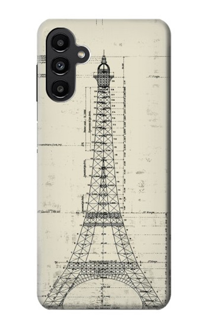 W3474 Dessin Architectural Eiffel Etui Coque Housse et Flip Housse Cuir pour Samsung Galaxy A13 5G